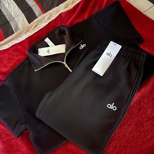 ALO Yoga Black Zip-Up Tracksuit
